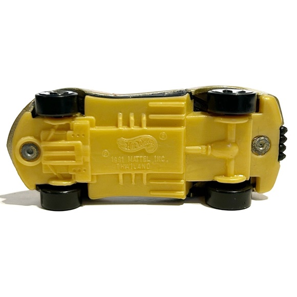 Vintage 1991 Hot Wheels Metallic Gold Diecast Model Sports Race Car Toy Black - Picture 7 of 11